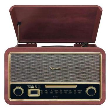 Imagem de Vitrola Turner Toca Disco C/ Bluetooth Usb Radio E Cd Raveo, Marrom, 1