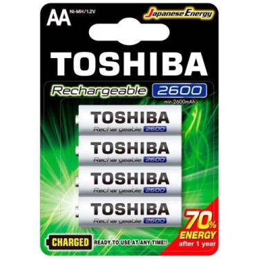 Imagem de PILHA RECARREGÁVEL AA TOSHIBA TNH6GAE 1,2 2600mAh COM 4 UND, AA
