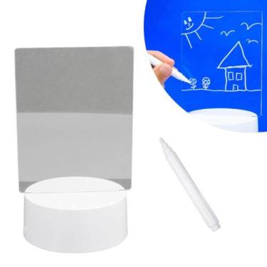 Imagem de Quadro Luminária Led Para Escrever Anotações Acrílico Branco - Shop Mi
