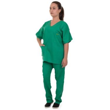 Imagem de Pijama Cirúrgico Scrub 100% Algodão Verde Bandeira Unissex Artipé - Ar