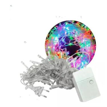 Imagem de Pisca Pisca Natal 100 Lâmpadas Colorida LED 8 Funções 127v - Rio Maste