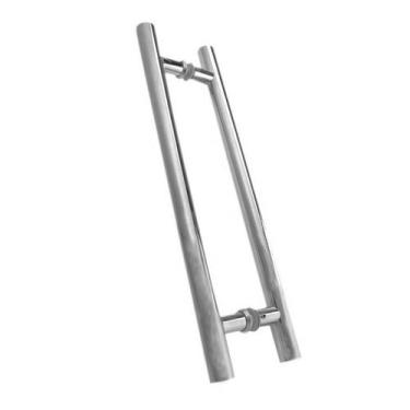 Imagem de Puxador Inox 304 Duplo 80X60cm Tipo H Redondo Escovado - Desicon