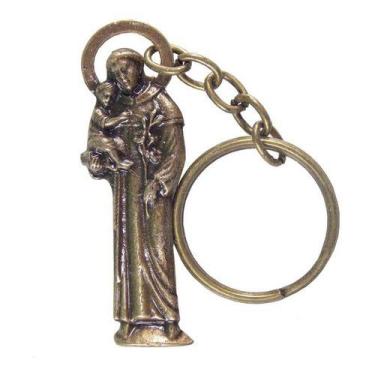 Imagem de 06 Chaveiro Santo Antônio De Bronze Ouro Velho    - SJO Artigos Religi