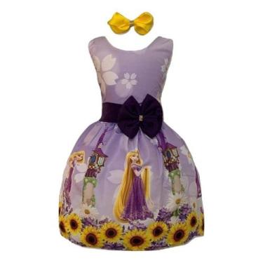 Imagem de Vestido Infantil Temático Rapunzel Enrolados - Pequenos Encantos Baby,