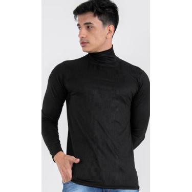 Imagem de Cacharrel Masculina Canelada Gola Alta Manga Longa Rolê Slim - Conexão