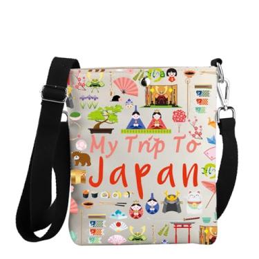 Imagem de JYTAPP Bolsa tiracolo Japan Travel Gift My Trip To Japan Lover Gift Japan Souvenir Bag Bolsa transversal, Bege, Small