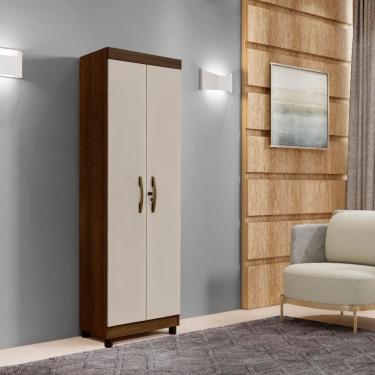Imagem de Armario Multiuso New Roma Com 2 Portas E Chaves Imbuia/off White