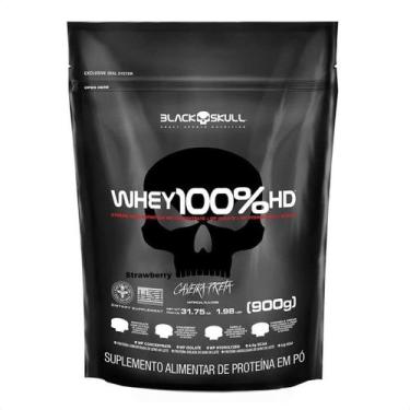 Imagem de Whey 100% Black Skull HD Refil - 900g, 900G, Morango
