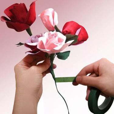 Imagem de Fita Floral Tape Verde 27 metros para encapar arame buque de noiva art