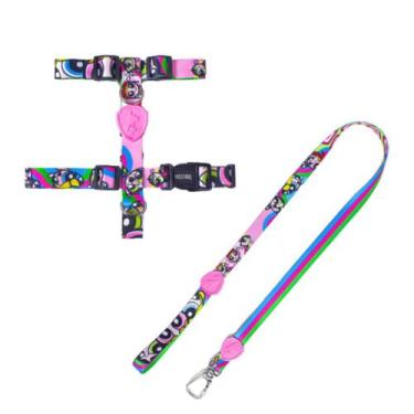 Imagem de Kit Peitoral H Meninas Super Poderosas Ajustável para Cães P 1,2m Free
