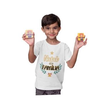 Imagem de Camiseta de Natal em Família Feliz Natal Ano nov juvenilo Branca - Del