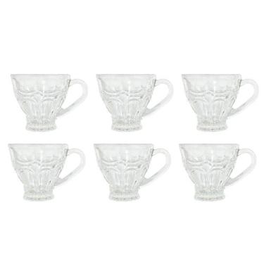 Imagem de Conjunto 6 Xícaras Vidro Transparente 150ml Decoração Cantinho Do Café