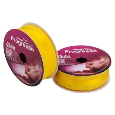 Imagem de Fita de Voal com Cetim VCE005 22mmx10m Cor 763 Amarelo Gema - 1 unidad