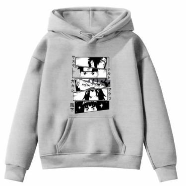 Imagem de Moletom Infantil Nar uto Desenho Anime Manga Bolso Canguru com Capuz -