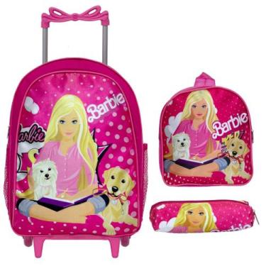 Imagem de Kit Mochila Escolar Infantil Barbie De Rodinha - TOYS 2U