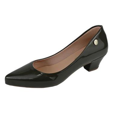 Imagem de Sapato Feminino Scarpin Bico Fino Verniz Donna Santa 36.001, Verde esc