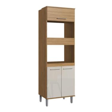 Imagem de Paneleiro Torre Quente 3 Portas Gaia Decibal Móveis Marromlle/Cristalo