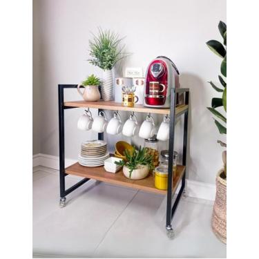 Imagem de Aparador Hogar Cantinho do Café c/ Rodinha - Casa Quentinha, MDF Cumar