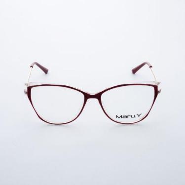 Imagem de Armação para óculos de Grau Maru.Y Feminino Gatinho em Acetato Vermelh