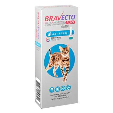 Imagem de Bravecto Plus para Gatos entre 2,8 e 6,25kg com 1 Pipeta de 0,89ml - B