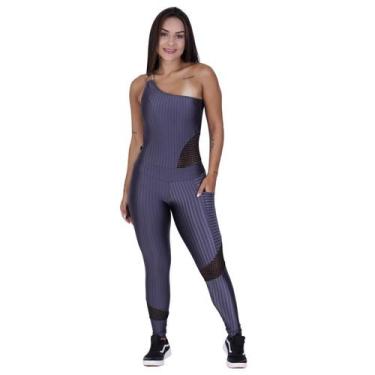Imagem de Macacão Fitness Cirre 3D Recortes Tela Bolso Uma Lateral - Orbis Fitne