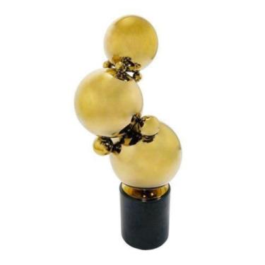Imagem de Escultura Enfeite Abstrato Âmbar c Base Impecavel luxo - LUXdécor