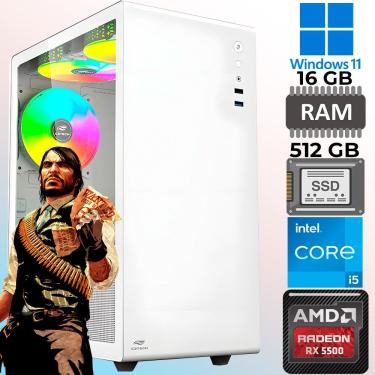 Imagem de Computador Gamer i5-8400, RAM 16GB, SSD 512GB, Placa de Vídeo RX5500XT-8 GB, Fonte 600w 80 Plus, Gab Com 3 Cooler, Win11