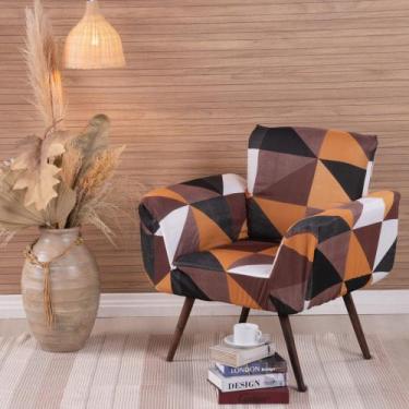 Imagem de Capa Protetora Poltrona Opala Sala Escritório Quarto Estampada Geométr