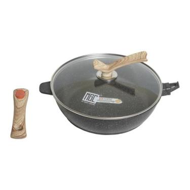 Imagem de Frigideira Indução Forno e Fogão Antiaderente Revestimento Mármore Cer