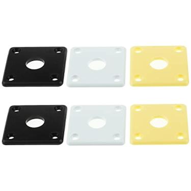 Imagem de ECSiNG 6 peças de placas quadradas de plástico curvadas compatíveis com EUA Les Paul compatível com Epiphone Les Paul Guitar 2 Cream e 2 pretas e 2 brancas