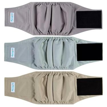 Imagem de Paw Legend Fraldas laváveis para cães bandas de barriga para cães machos, fraldas reutilizáveis para filhotes e cachorros (pacote com 3, PP)