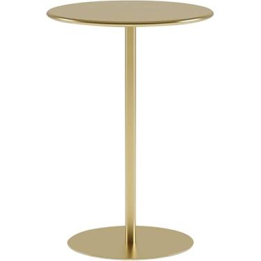 Imagem de Mesa lateral de metal, mesa de centro redonda, mesas de destaque modernas para varanda, quarto, café, cozinha e sala de estar, K, 60 x 72 cm (23,6 x 28,3 pol.)