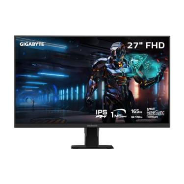 Imagem de GIGABYTE Monitor de jogos GS27F 68.6 cm 165Hz 1080P, tela IPS SS 1920 x 1080, tempo de resposta de 1ms (MPRT), HDR Ready, FreeSync Premium, 1x porta de exibição 1.4, 2X HDMI 2.0, preto