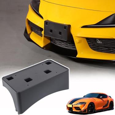 Imagem de Suporte de moldura de placa de licença compatível com Toyota Supra GR A90 A91 MK5 2019-2025, sem furadeira, para-choque dianteiro, suporte de placa de licença, adaptador de montagem kit de realocação,