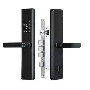 Imagem de Fechadura inteligente de porta com impressão digital, wi-fi, aplicativo, bluetooth, desbloqueio de segurança, fechadura inteligente biométrica, fechadura eletrônica(M1 TT 30)