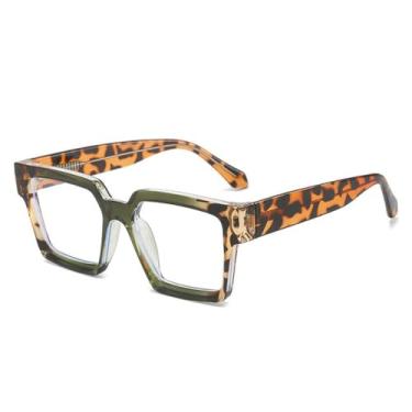 Imagem de Armação de óculos clássica, armação de óculos de moda feminina e masculina, óculos de leopardo, C7GreenLeopard