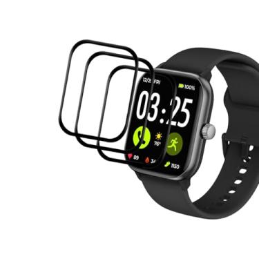 Imagem de [Pacote com 3] Protetor de tela compatível com Spade & Co Health Smartwatch 4, cobertura total, borda curvada 3D, película transparente HD antiarranhões para smartwatch Spade & Co Health 4 1,85