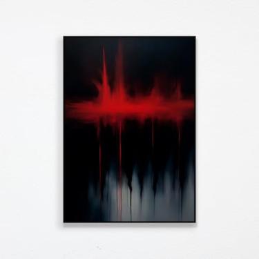 Imagem de Obra de Arte em Tela Canvas 100% Algodão, Composição Dramática e Minimalista, 'PERSUASÃO' (branca, 77X109, Emoldurado)