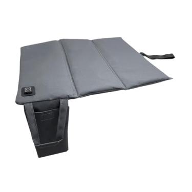 Imagem de menolana Almofada de assento aquecida Almofada de estádio Almofada quente Tapete dobrável Portátil Reutilizável USB Almofada de cadeira elétrica para Parque, Cinza