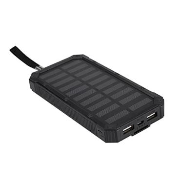 Imagem de Portátil 20000mAh Solar Carregamento Rápido Dual USB Mobile Power Bank Case para Esportes e Viagens - Kit DIY (Preto)