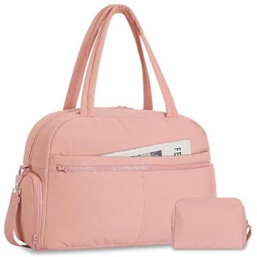 Imagem de Bolsa de ginástica esportiva para mulheres, bolsa de viagem com compartimento para sapatos, rosa, Academia/esportes/viagens/ioga