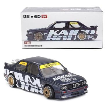 Imagem de Diecast Model Car Compatible with Kaido House x Mini GT 1:64 BMW M3 (E30) Kaido Works V1 Dark Blue Limited Edition KHMG154