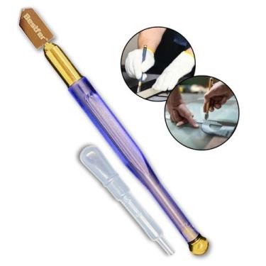 Imagem de Caneta Diamante Cortar Vidro Espelho Cortador Profissional 3mm a 12mm 