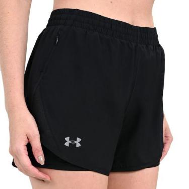 Imagem de Shorts 2 em 1 de Corrida Feminino Under Armour Fly By, Preto, GG