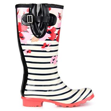 Imagem de Brinley Co. Botas de chuva femininas com estampa de borracha Mizzle, Listrado., 8