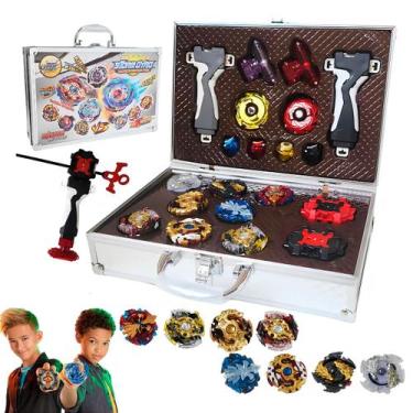 Imagem de Maleta Kit 8 Beyblade Storm Gyro Completo Lançadores Grip - Klizz, Var