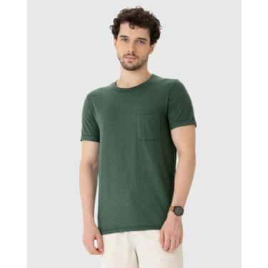 Imagem de Camiseta Masculina Slim com Bolso Malwee Ref. 123588, Verde 1786, M