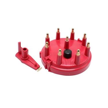 Imagem de Tampa do distribuidor de ignição vermelha e kit de rotor para motores Ford TFI 5.0/5.8L 1985-1995