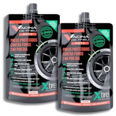 Imagem de Kit 2 Vacinas De Pneu Xtire Moto Aplicação para 2 Pneus Selante Antifuro