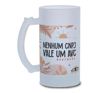 Imagem de Caneca Chopp Divertida CNPJ AVC Vidro Jateado 475ml